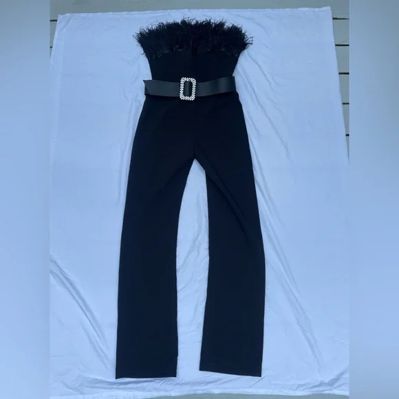 Bronx and Banco x REVOLVE Lola Feather Jumpsuit - Picture 2 of 6